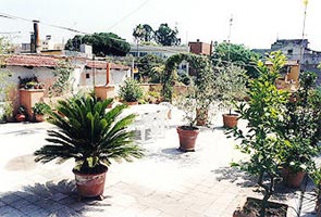 Terrace of the Monti Bernini apartment palace Rome