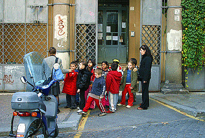 Rome San Salvatore in Lauro school children