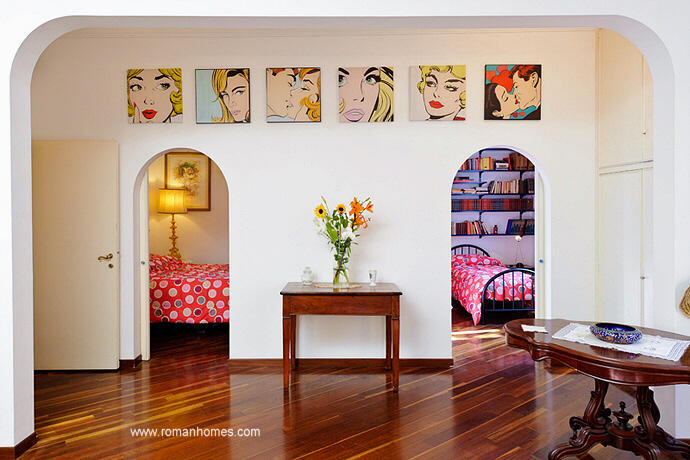 view of the two bedrooms from the sitting room