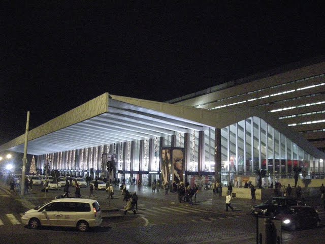 Termini train station outside view by night