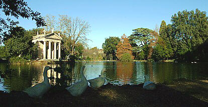 Rome Borghese Gardens the little lake