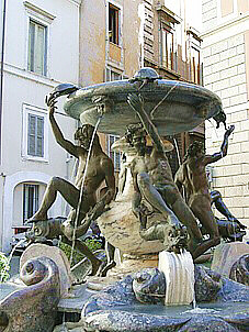 Rome Jewish ghetto Fontana delle Tartarughe Tortoise Fountain another view
