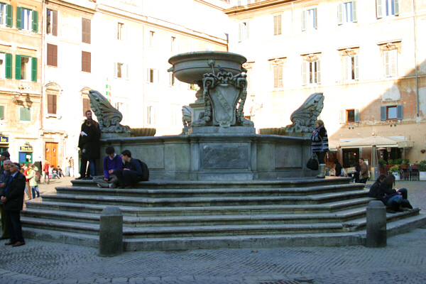 Trastevere the fountain in Piazza Santa Maria in Trastevere